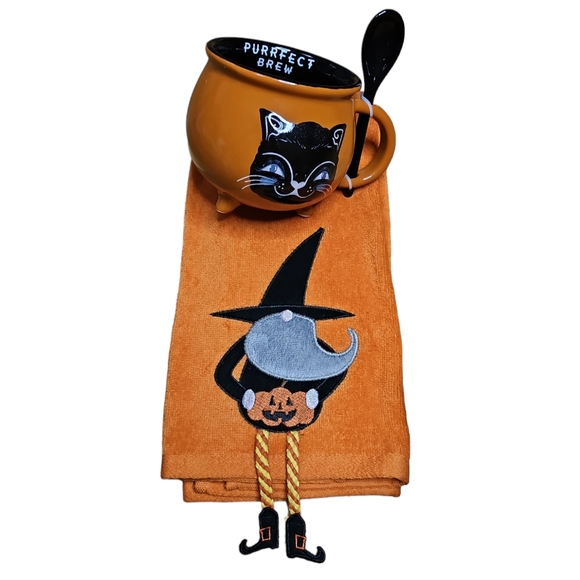 Celebrate Other - Halloween Purfect Brew Coffee Cup and Kitchen Towel
